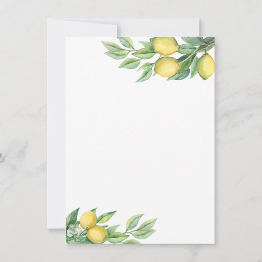 チャームウォーターカラーレモントロピカルリハーサルディナー 招待状 (裏面)