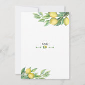 チャームウォーターカラーレモントロピカルリハーサルディナー 招待状 (裏面)