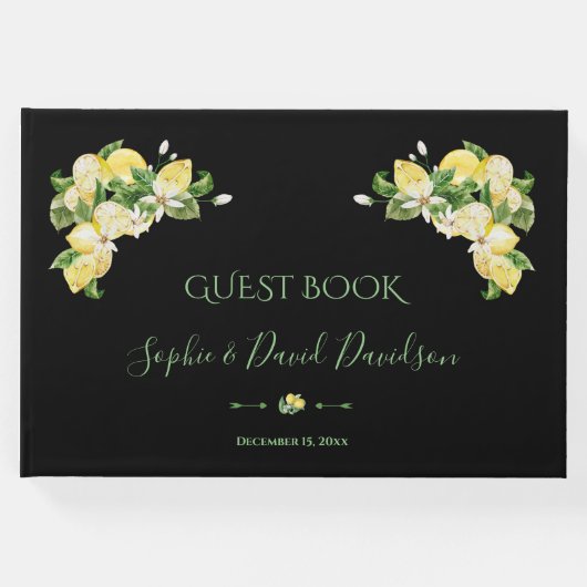 チャームウォーターカラーレモントロピカル結婚ズ ゲストブック (正面)