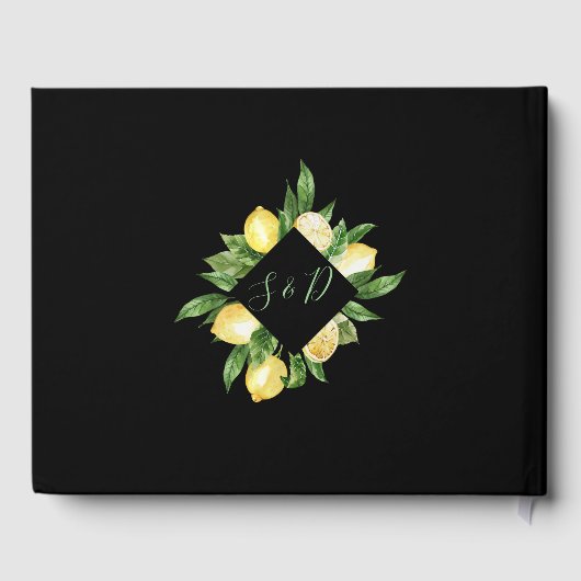 チャームウォーターカラーレモントロピカル結婚ズ ゲストブック (裏面)