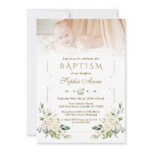 チャームウォーターカラー白い花の写真洗礼