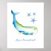 チャームウォールアート 水彩 ブルーホワール ポスター (正面)