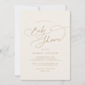 チャームエレガントアイボリーワイルドフラワーベビーシャワー 招待状 (正面)