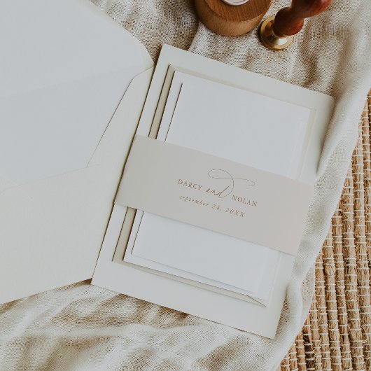 チャームエレガントアイボリー結婚式招待状ベリーバンド 招待状ベリーバンド