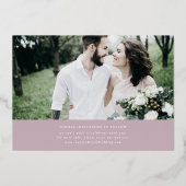 チャームエレガントピンクローズゴールドフォイル日付を保存 箔招待状 (裏面)