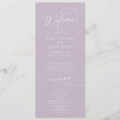 チャームエレガントフラットラベンダーパープル結婚式 プログラム (正面)