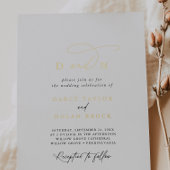 チャームエレガントモノグラムゴールドフォイル結婚式の招待 箔招待状