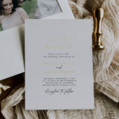 チャームエレガントモノグラムゴールドフォイル結婚式の招待 箔招待状