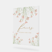 チャームエレガントワイルドフラワー結婚式の引き出物 アクリルサイン (傾斜)