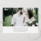 チャームエレガント白黒ゴールドフォイル日付保存 箔招待状 (裏面)