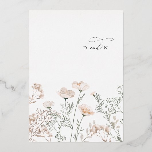 チャームエレガント銀箔パープル庭園の結婚式 箔招待状 (裏面)