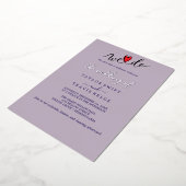 チャームエレガント銀箔パープル庭園の結婚式 箔招待状 (回転した状態)