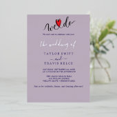 チャームエレガント銀箔パープル庭園の結婚式 箔招待状 (立ち正面)