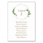 チャームオ葉リーブ金ゴールド洗礼座席表 テーブルナンバー (裏面)