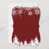 チャームガールウィンタースノーフレークスレッドグリッターバプテスマ 招待状 (裏面)