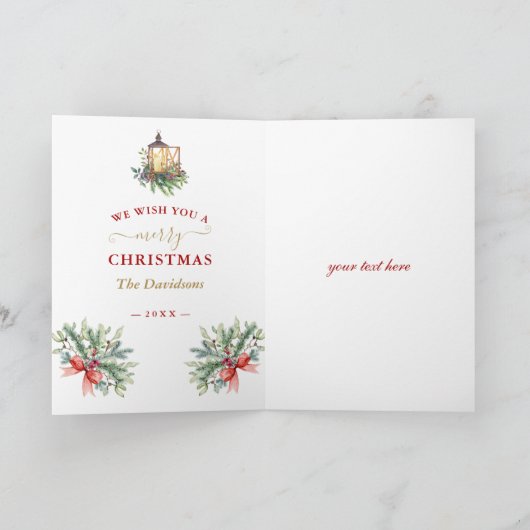 チャームクリスマスのリース カード (内部)