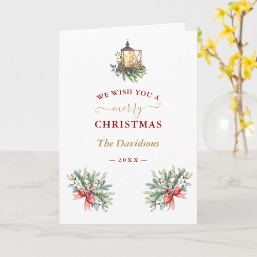 チャームクリスマスのリース カード (黄色い花)