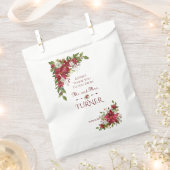 チャームクリスマスレッドホワイトポインセチア結婚フレーム フェイバーバッグ (クリップ留めされた状態)