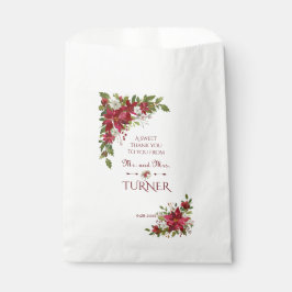 チャームクリスマスレッドホワイトポインセチア結婚フレーム フェイバーバッグ