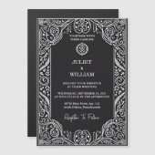 チャームケルト北欧の中世スクロールバイキング結婚ズ マグネット招待状 (正面/裏面)