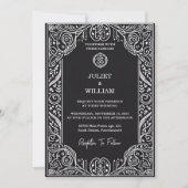 チャームケルト北欧の中世スクロールバイキング結婚ズ 招待状 (正面)