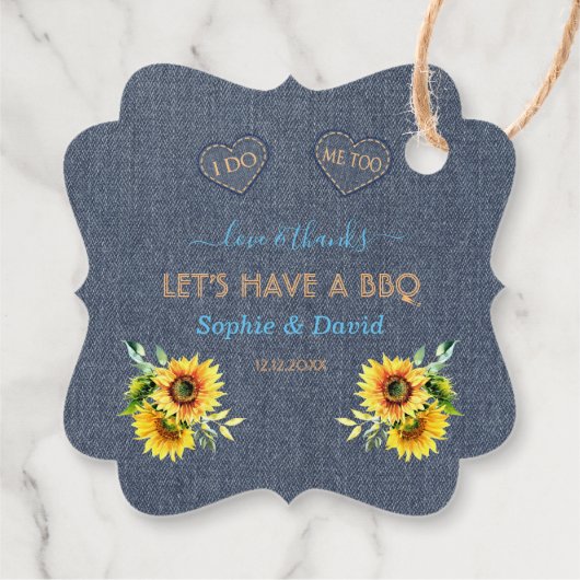 チャームサンフラワーオールドデニムブルーウェスタンI do BBQ フェイバータグ (裏面)