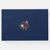 チャームジオメトリックブルガンディネイビーブルー結婚フローラ ゲストブック (裏面)