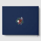 チャームジオメトリックブルガンディネイビーブルー結婚フローラ ゲストブック (裏面)