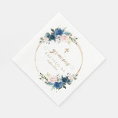 チャームスペインの赤面ブルーフラワーズ金ゴールドガールバウティゾ スタンダードランチョンナプキン (角)