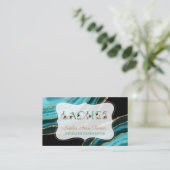 チャームターコイズアガテ金ゴールドフローラレターラッチ 名刺 (スタンド正面)