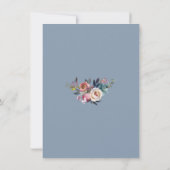 チャームダスティブルーピンクフローラ金ゴールドリハーサルディナー 招待状 (裏面)