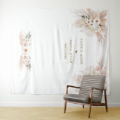 チャームデザートホワイトローズパンパスグラスウェディング タペストリー (インサイチュ(横))