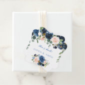 チャームネイビーブルー赤面フラワーズ結婚開花 フェイバータグ (インサイチュ)