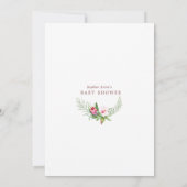 チャームハミングバードトロピカルフラワーズベビーイン開花 招待状 (裏面)