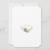 チャームハミングバードトロピカルフラワーベビーシャワー 招待状 (裏面)