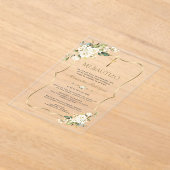 チャームバウティゾコンブランカフローレス金ゴールドバプテスマ アクリル招待状 (レイダウン)