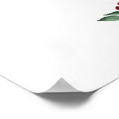 チャームバーガンディーピンクフローラ結婚ウェルカムサイン ポスター (角)