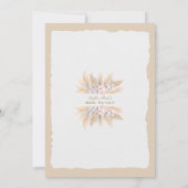 チャームパンパスグラスオーキッドバラブライダルティーパーティー 招待状 (裏面)