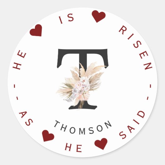 チャームパンパスグラスフローラモノグラム住所 シール (正面)