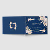 チャームパンパスグラスホワイトオーキッドフラワーズ結婚ーズ ゲストブック (全面)