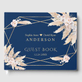 チャームパンパスグラスホワイトオーキッドフラワーズ結婚ーズ ゲストブック (正面)