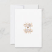 チャームピンクローズホワイトオーキッドパンパスグラス結婚ズ セーブザデート (裏面)