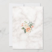 チャームピンク赤面クリームフローラ大理石金ゴールドバプテスマ 招待状 (裏面)