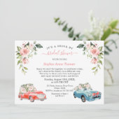 チャームピンク赤面フローラブライダルシャワードライブバイ 招待状 (スタンド正面)
