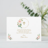 チャームピンク赤面フローラ金ゴールドクロス確認 サンキューカード (スタンド正面)