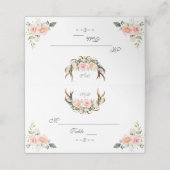 チャームピンク赤面フローラ〔雄ジカの〕枝角テーブル番号 プレイスカード (外部開封)