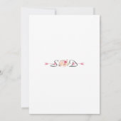 チャームピンク赤面フローラ〔雄ジカの〕枝角ブライダルシャワー 招待状 (裏面)