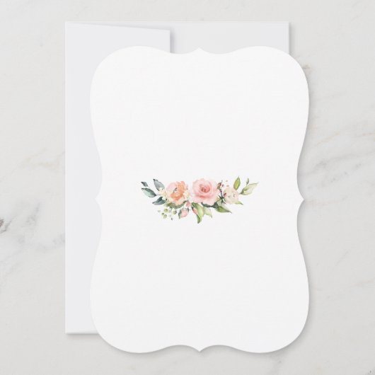 チャームピンク赤面フローラ〔雄ジカの〕枝角婚約パーティ 招待状 (裏面)