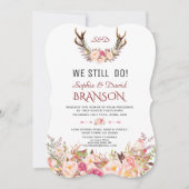 チャームピンク赤面フローラ〔雄ジカの〕枝角私たちはまだ行う 招待状 (正面)