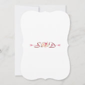 チャームピンク赤面フローラ〔雄ジカの〕枝角私たちはまだ行う 招待状 (裏面)